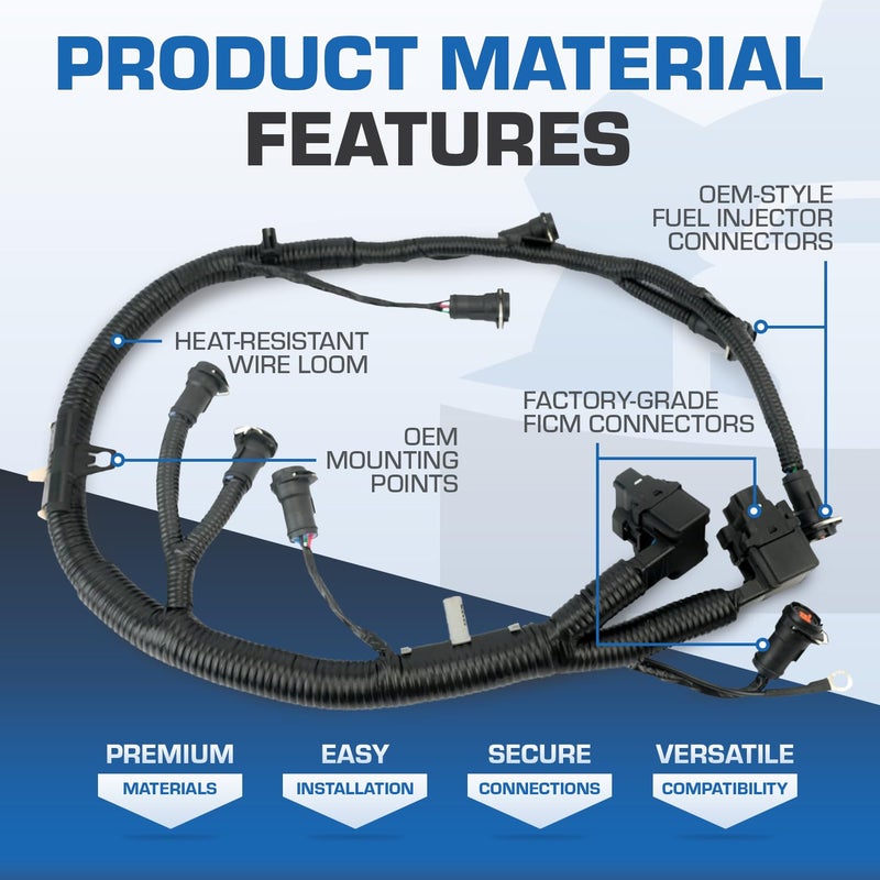 Auto Parts Prodigy FICM Fuel Injector Module Wiring Harness For 2003-2007 Ford F250 F350 F450 F550 Super Duty 6.0L Powerstroke Diesel Replaces OE# 5C3Z-9D930-A - Image 2